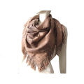 Cashmere Wool Blended Woven Square Shawl Animal Print